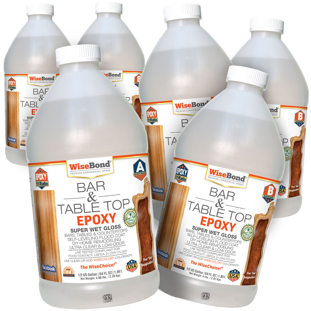 Bar & Table Top Epoxy Wood Table Epoxy Resin 3Gal Countertop Kit